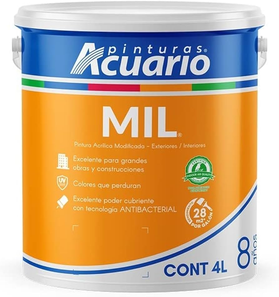 Pintura Cover Mil 8 Años Acuario 4 Litros - Galón Alta Durabilidad