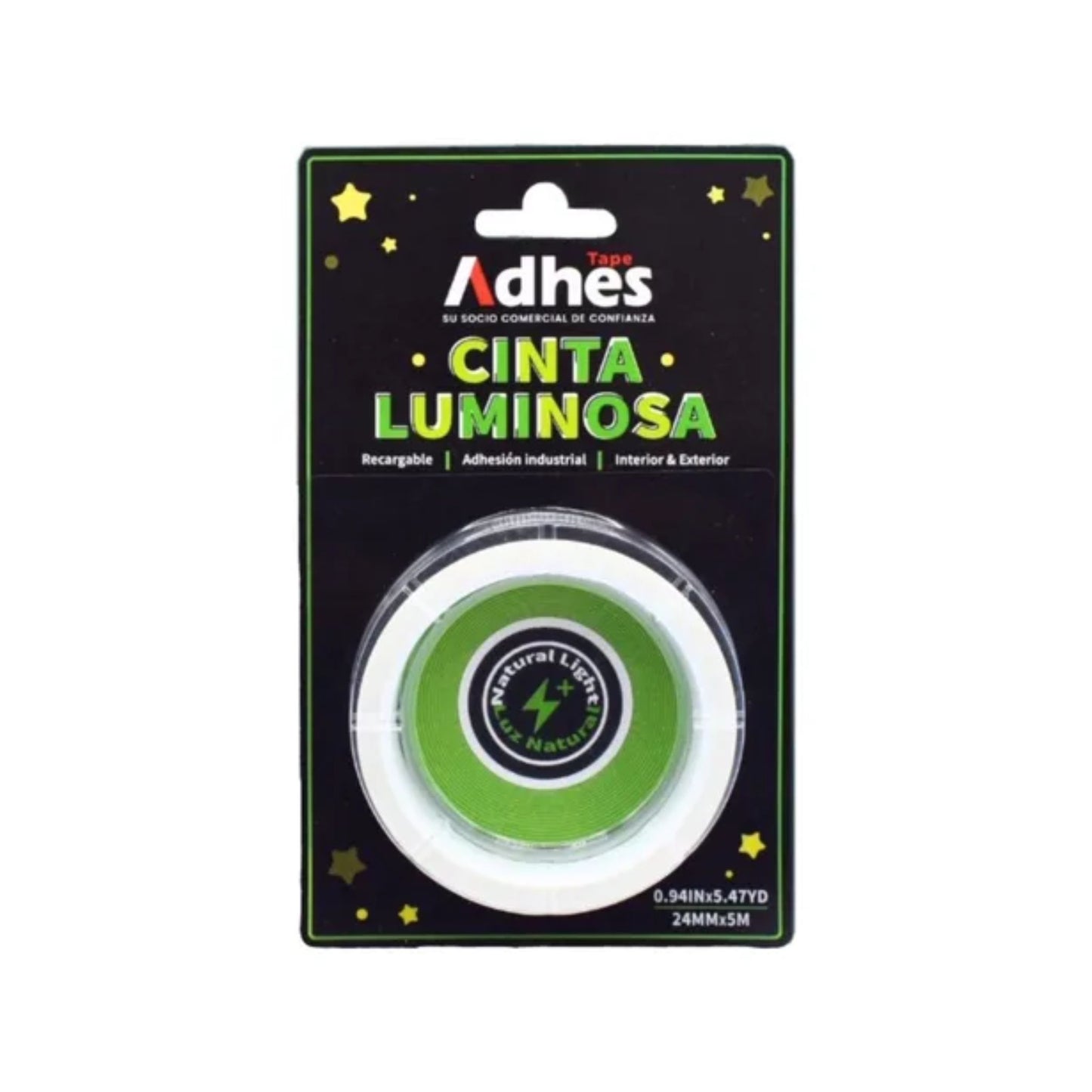 ADHES CINTA LUMINICENTE VERDE 24MM X 45M ACRILICO