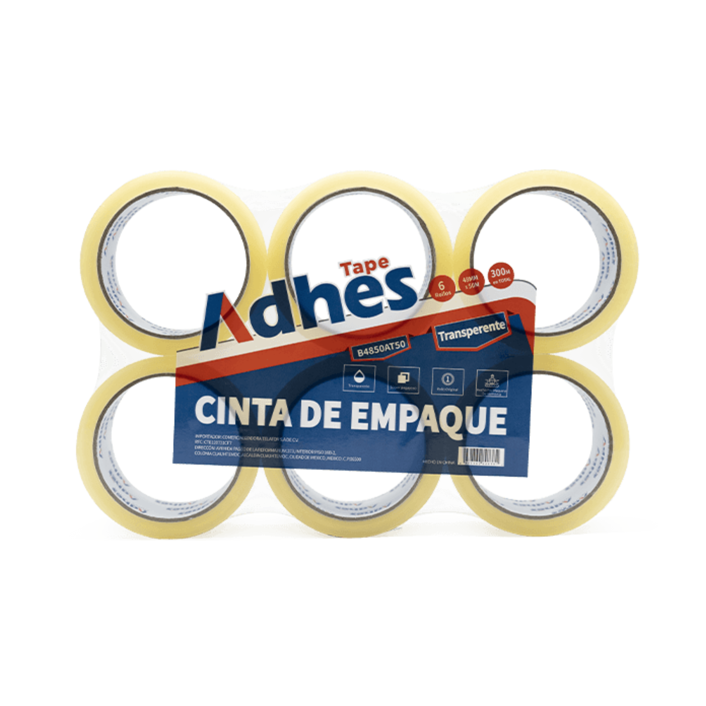 ADHES CINTA EMPAQUE BOPP TRANSPARENTE 72MM X 150M 40MICRON HOTMELT