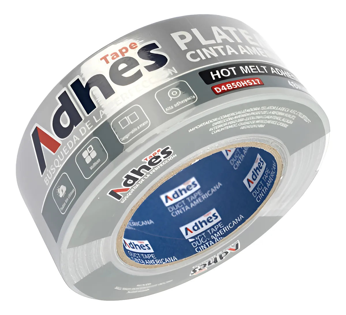 Cinta Americana Adhesiva Adhes Plata 48 X 50m