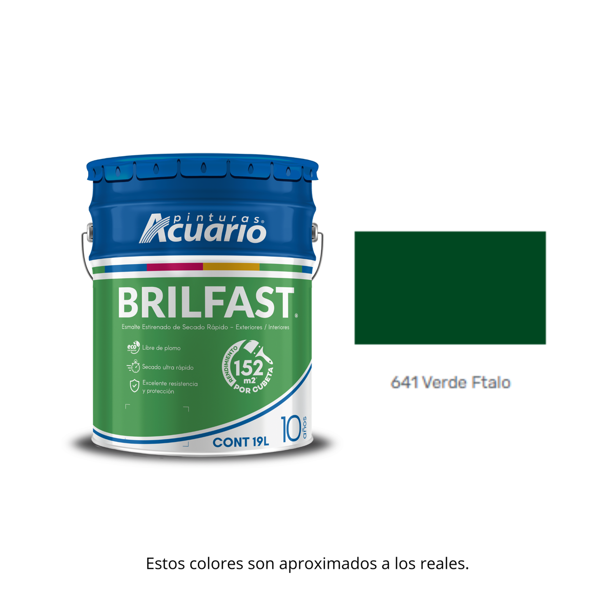 Esmalte de Secado Rápido Bril Fast Acuario 19 Lt - Brillante