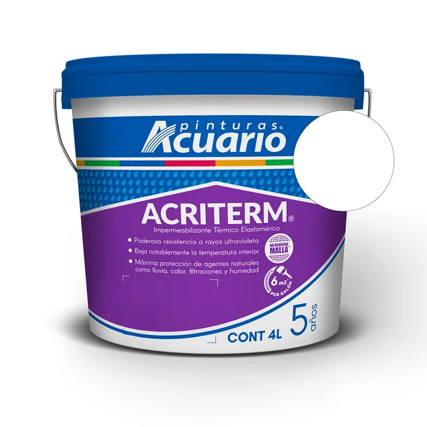 Impermeabilizante Acriterm 5 Años 4L | Acrílico y Elastomérico