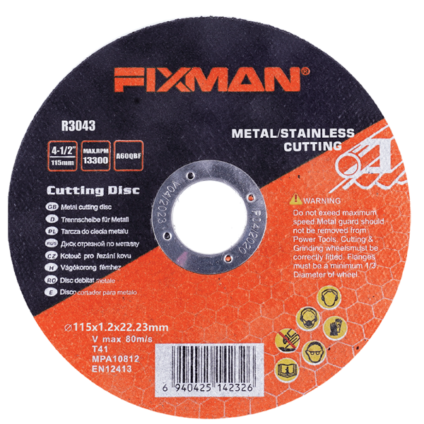 Disco de Corte Abrasivo Fixman 14" (355x3x25.4 mm) - Alto Rendimiento