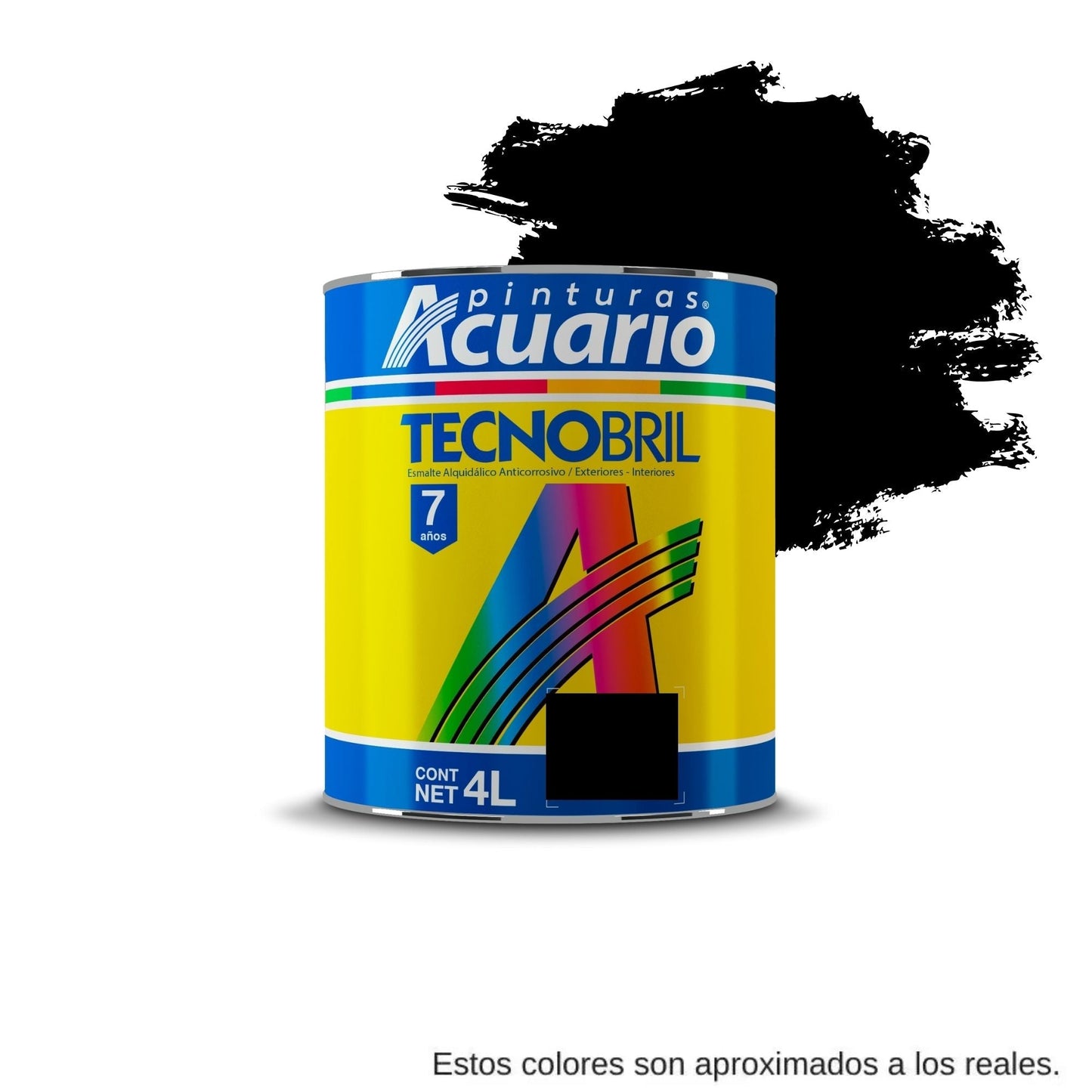Esmalte Acuario Tecnobril Negro o blanco mate 4l Ev22240