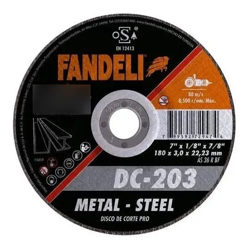 3 Discos De Corte Dc-203 Fandeli 180 X 3,0 X 22,23mm 72947 - Acabados Pinte