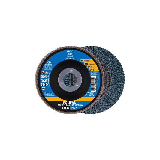PAQ 5 PZ PSF DISCO POLIFAN 4.5" INOX 060