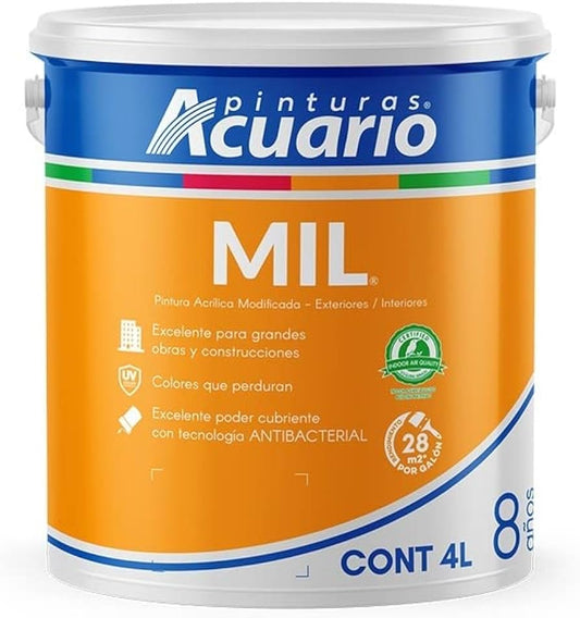 Pintura Cover Mil 8 Años De Acuario 4 Lt Blanco Blanco V100040