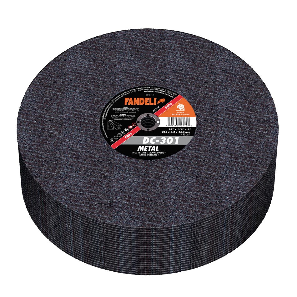 Caja 25 Discos Corte Chop Estacionario Metal 14"  Fandeli