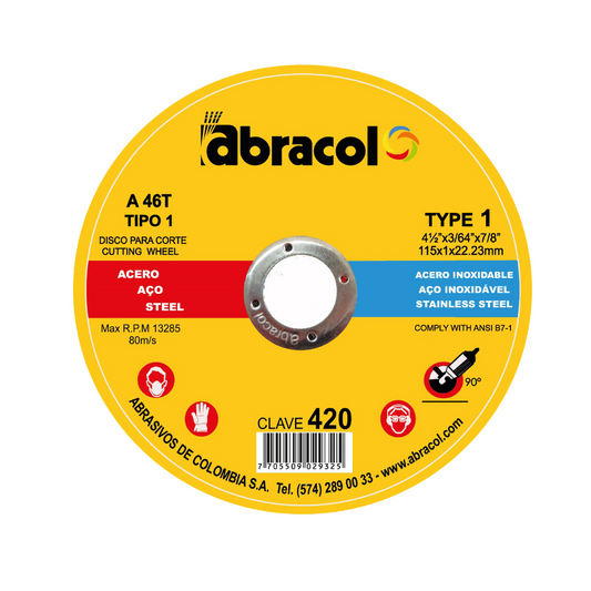 DT1 7" A46T DOBLE PROPOSITO DISCO CORTE DELGADO