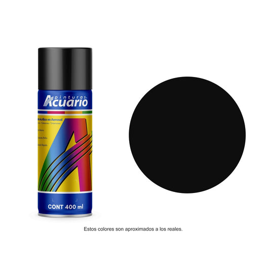 Pintura en aerosol negro alta temperatura 400 ml.