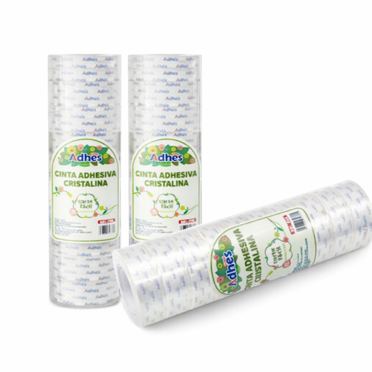 ADHES BOPP CINTA DE PAPELERIA SUPER CRYSTAL TRANSPARENTE 18MM X 10M 43