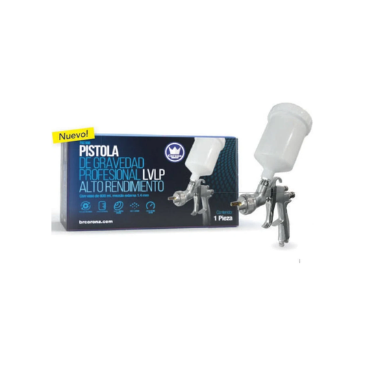PISTOLA DE GRAVEDAD CORONA LVLP CON VASO DE 600 ML