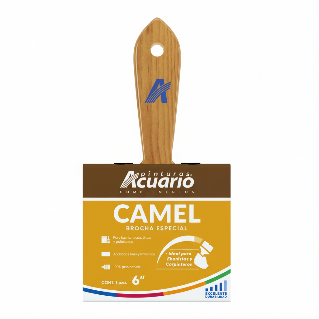 Paquete de 6 Brochas Camel Acuario.