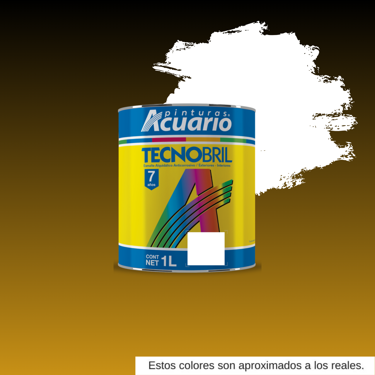 Esmalte Acuario Tecnobril Negro y blanco Mate 1l Acabados PINTE