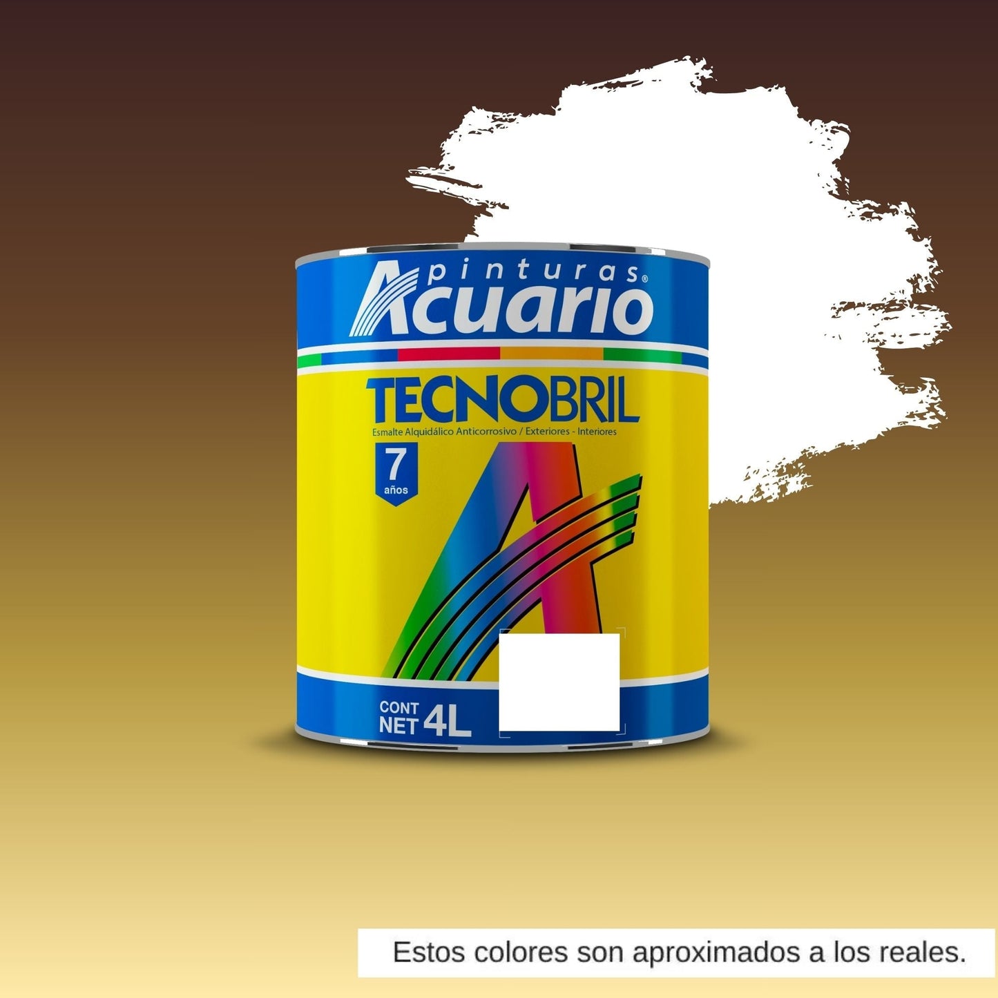 Esmalte Acuario Tecnobril Negro o blanco mate 4l Ev22240