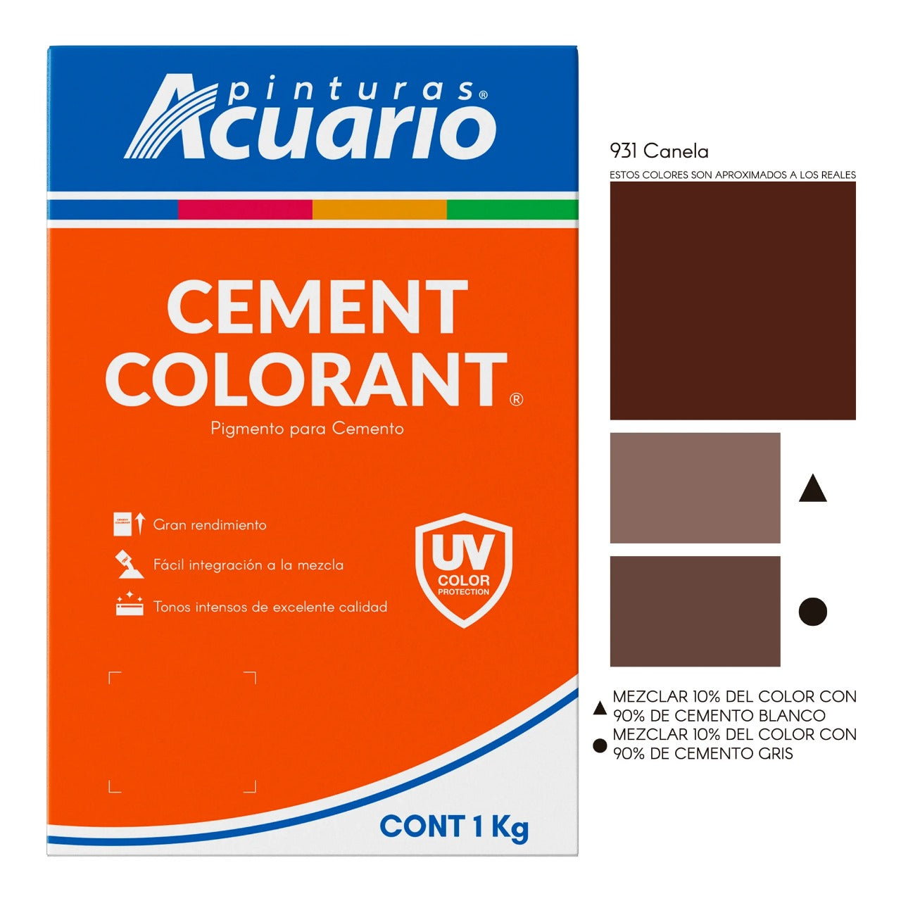 Color para Cemento Acuario 1 kg - Pigmento de Alta Intensidad