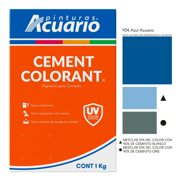 Color para Cemento Acuario 1 kg - Pigmento de Alta Intensidad