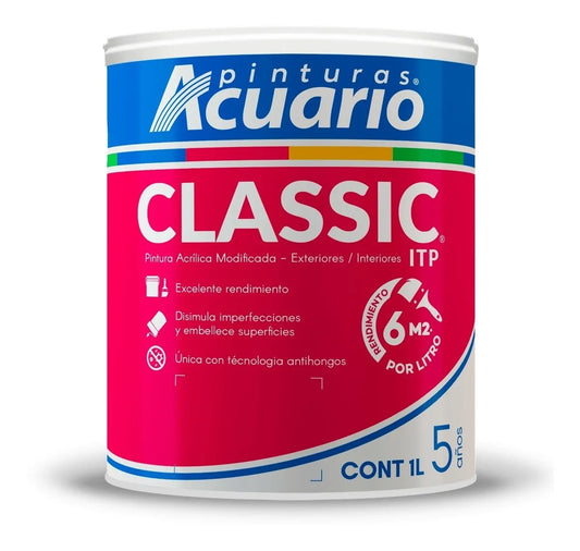 Pintura ITP Classic Acuario 1 Litro - Calidad Vinil-Acrílica
