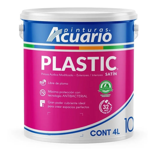 Pintura Cover Plastic Acuario 4 Litros - Galón Máxima Lavabilidad