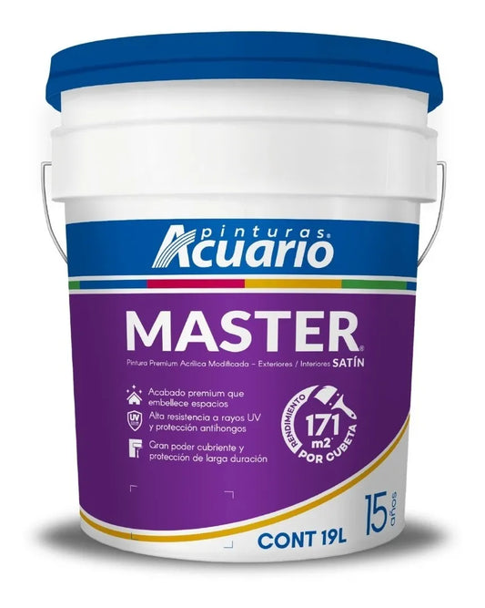 Pintura Cover Master Acuario 19 Litros - Máximo Poder Cubriente