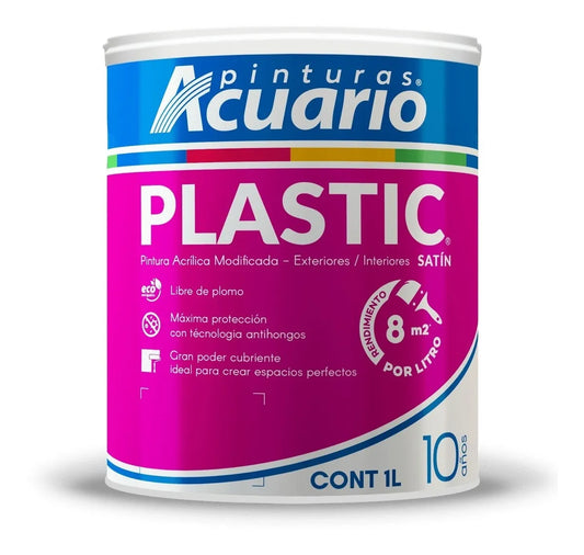Pintura Cover Plastic Acuario 1 Litro - Lavable y Resistente