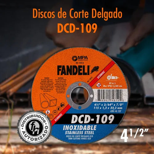 Disco Corte Delgado Inoxidable 4 1/2 pulgadas Ecodisc Fandeli 74819