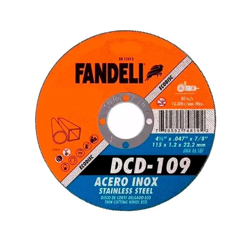 Disco Corte Delgado Inoxidable 4 1/2 pulgadas Ecodisc Fandeli 74819