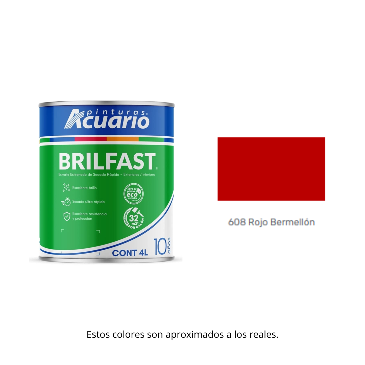 Esmalte de Secado Rápido Bril Fast Acuario 4 Lt - Brillante