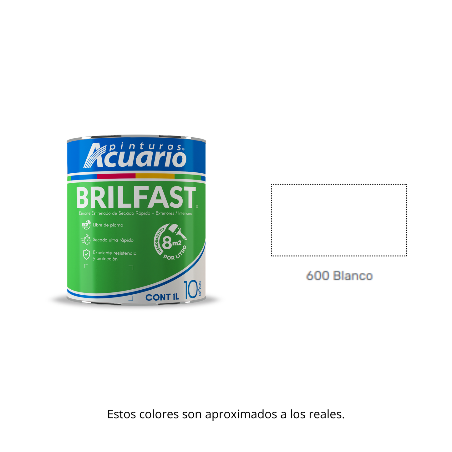 Esmalte de Secado Rápido Bril Fast Acuario 1 Lt - Brillante