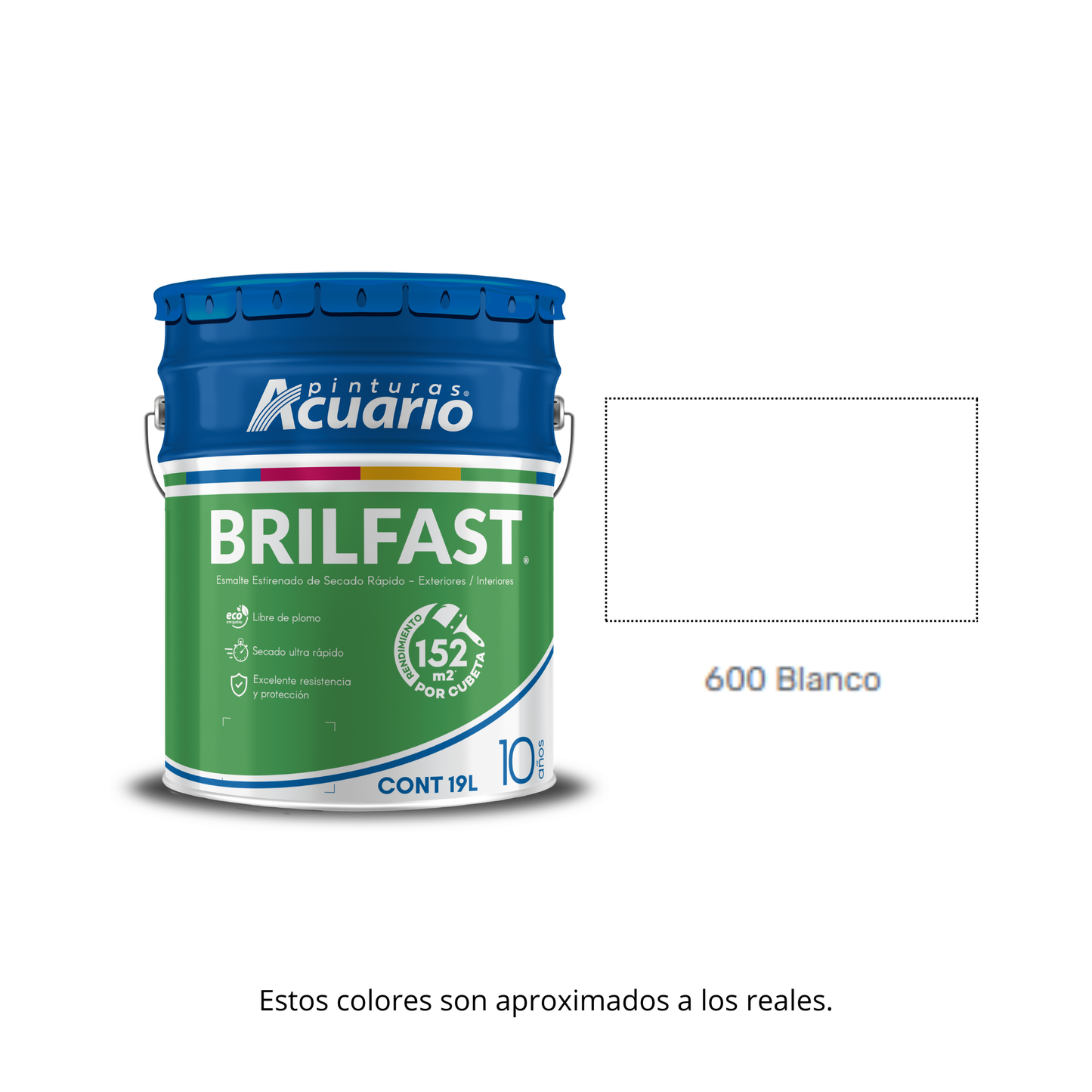 Esmalte de Secado Rápido Bril Fast Acuario 19 Lt -  Brillante