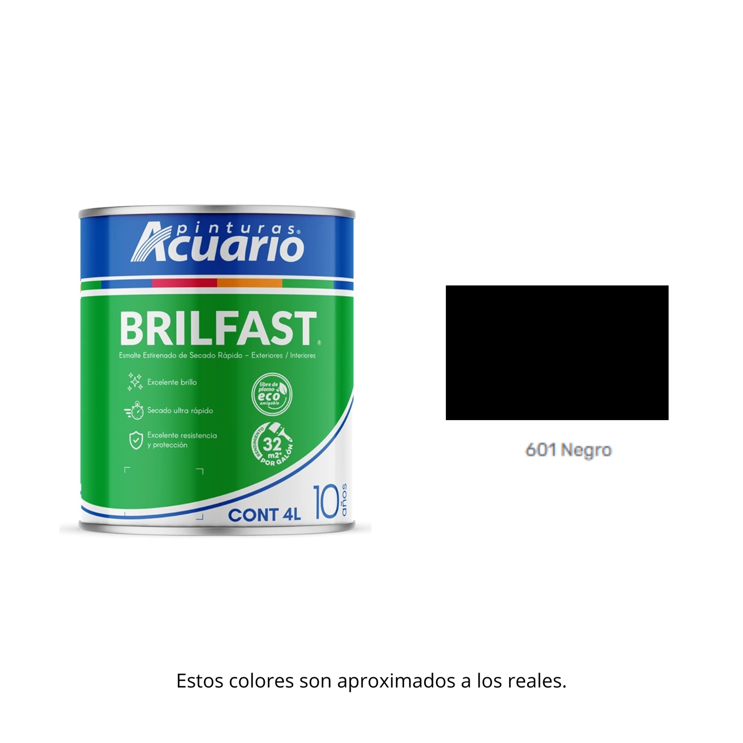 Esmalte de Secado Rápido Bril Fast Acuario 4 Lt - Brillante