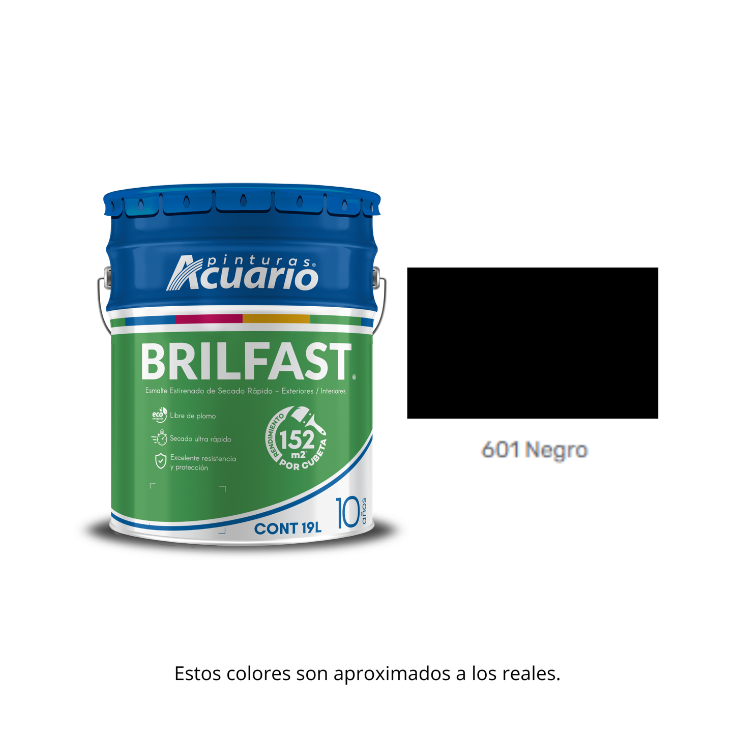 Esmalte de Secado Rápido Bril Fast Acuario 19 Lt -  Brillante