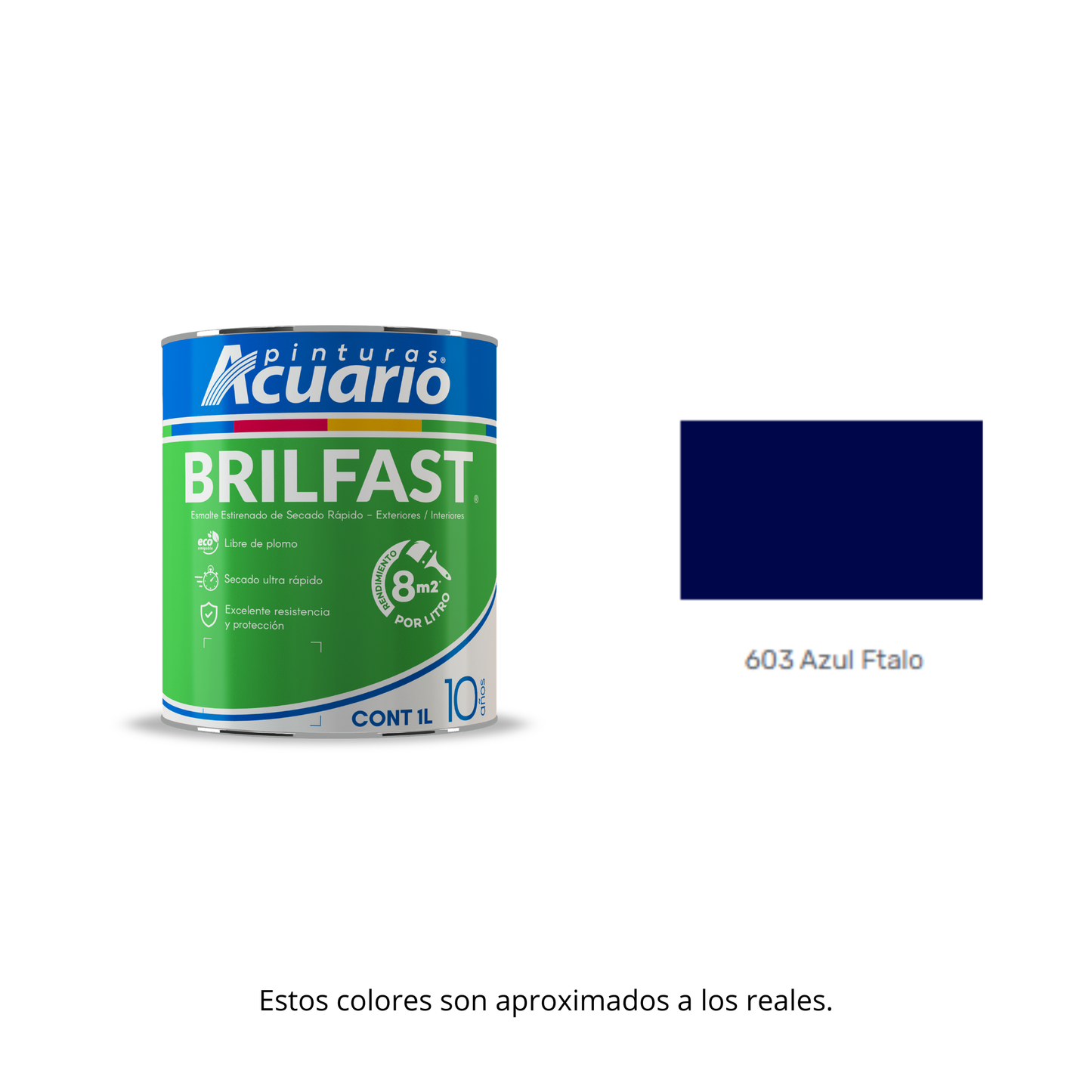 Esmalte de Secado Rápido Bril Fast Acuario 1 Lt - Brillante