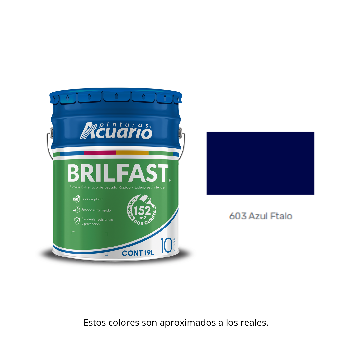 Esmalte de Secado Rápido Bril Fast Acuario 19 Lt -  Brillante