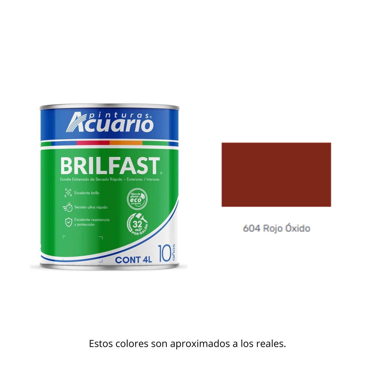 Esmalte de Secado Rápido Bril Fast Acuario 4 Lt - Brillante