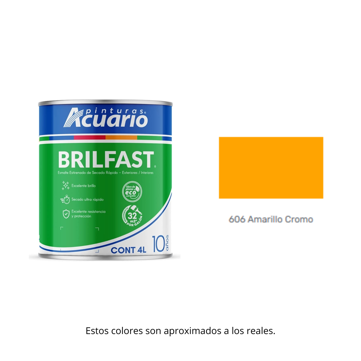 Esmalte de Secado Rápido Bril Fast Acuario 4 Lt - Brillante