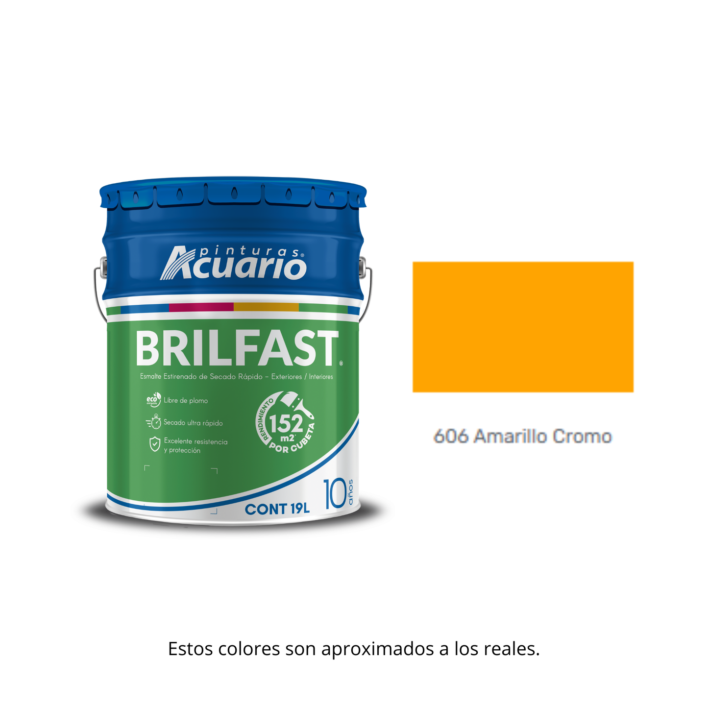 Esmalte de Secado Rápido Bril Fast Acuario 19 Lt -  Brillante