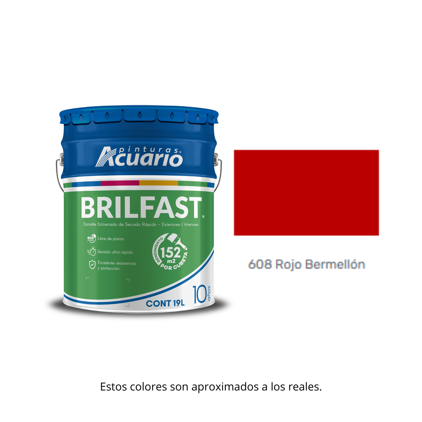 Esmalte de Secado Rápido Bril Fast Acuario 19 Lt -  Brillante
