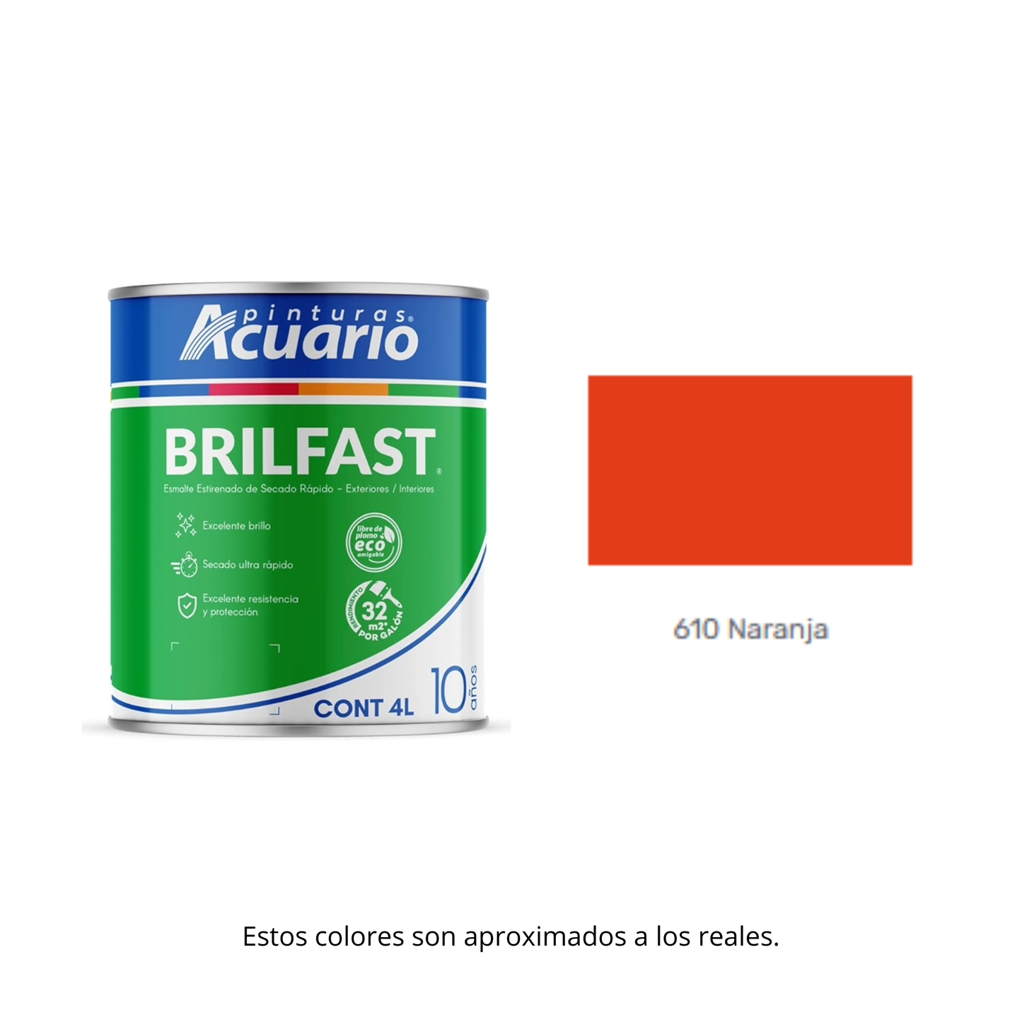 Esmalte de Secado Rápido Bril Fast Acuario 4 Lt - Brillante