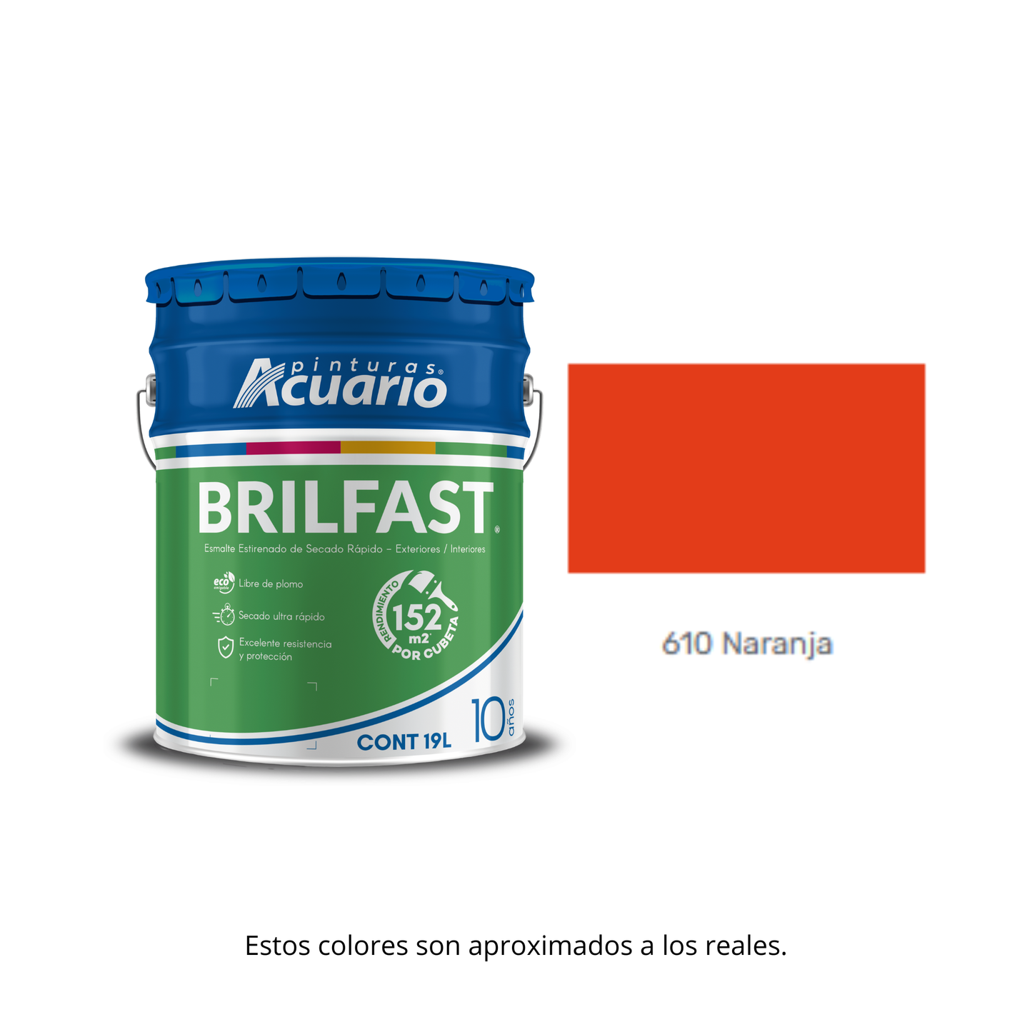 Esmalte de Secado Rápido Bril Fast Acuario 19 Lt -  Brillante