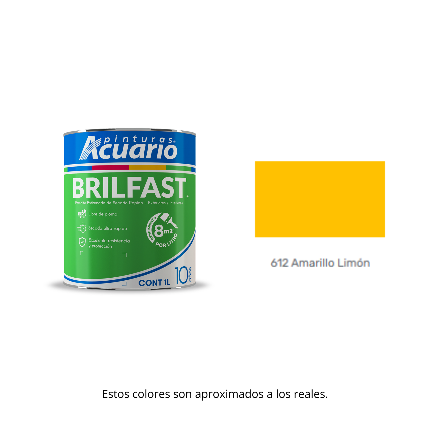 Esmalte de Secado Rápido Bril Fast Acuario 1 Lt - Brillante