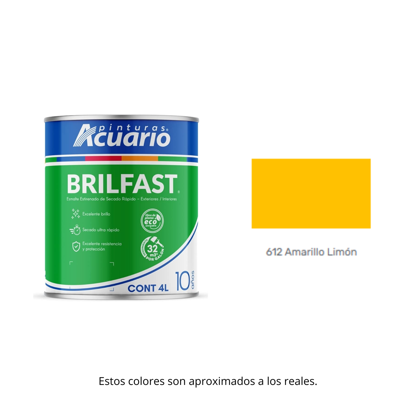 Esmalte de Secado Rápido Bril Fast Acuario 4 Lt - Brillante