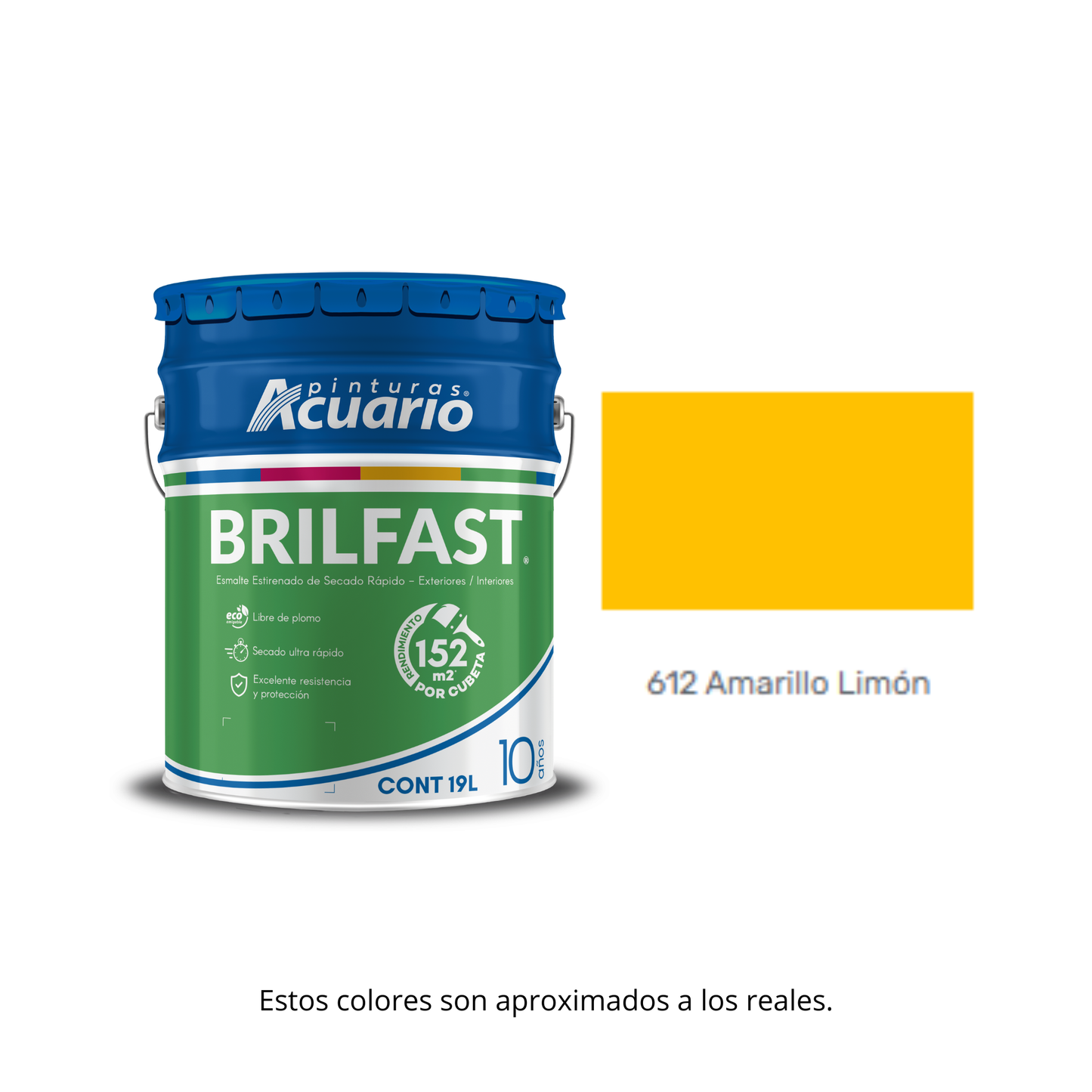 Esmalte de Secado Rápido Bril Fast Acuario 19 Lt -  Brillante