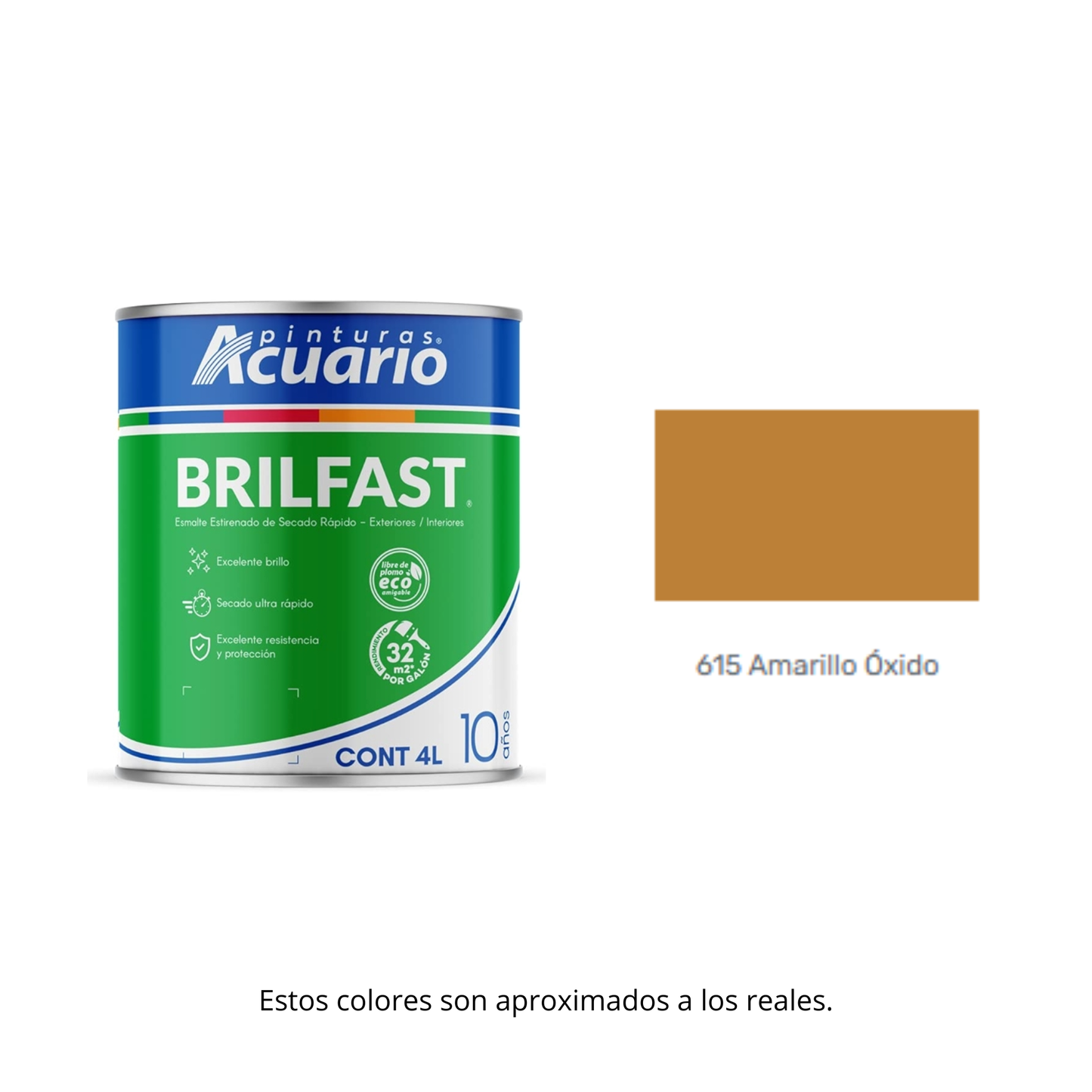 Esmalte de Secado Rápido Bril Fast Acuario 4 Lt - Brillante