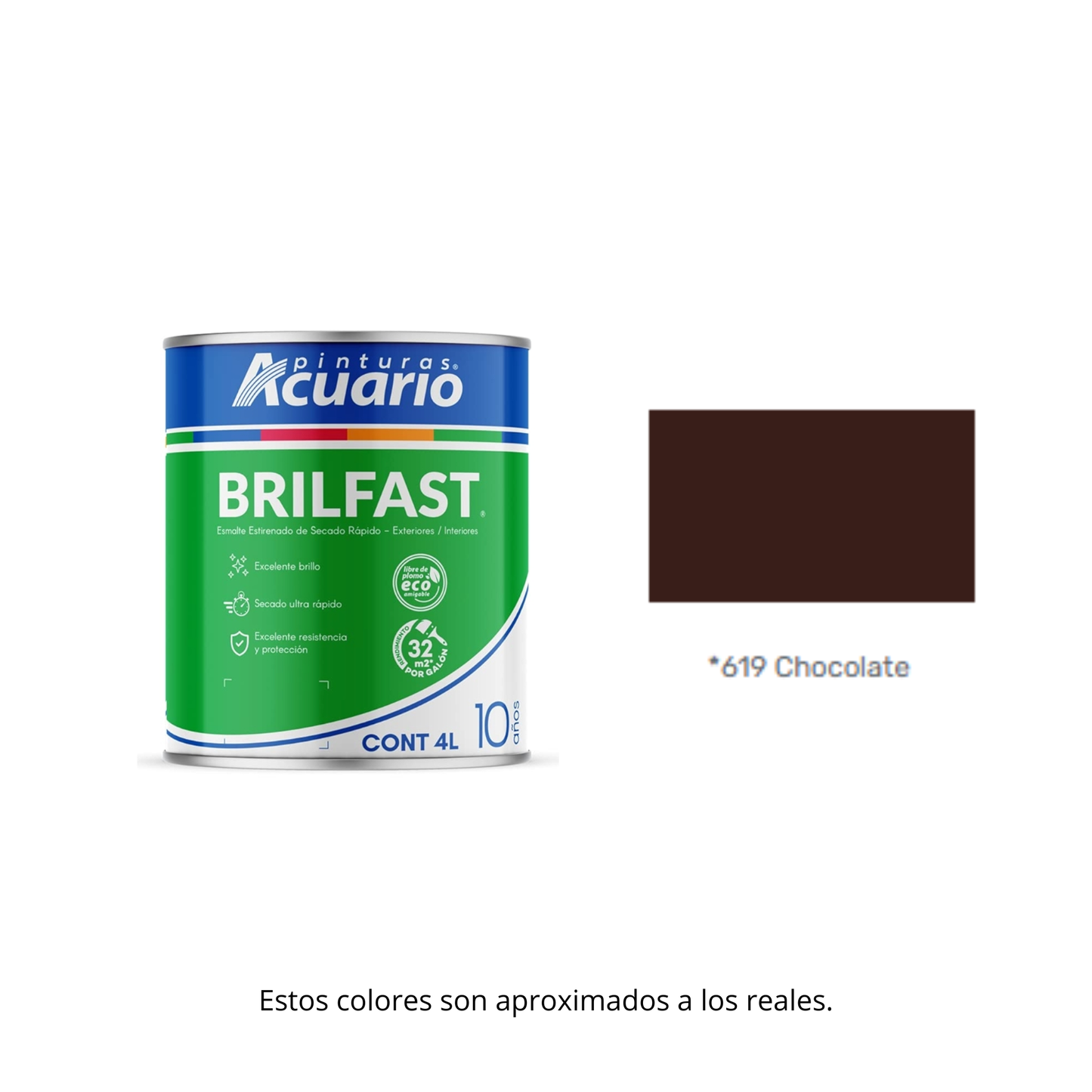 Esmalte de Secado Rápido Bril Fast Acuario 4 Lt - Brillante