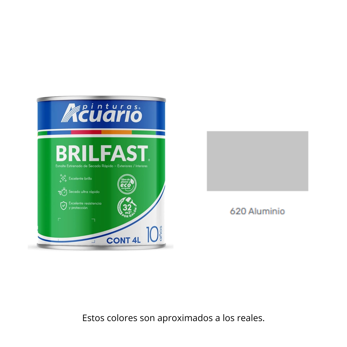 Esmalte de Secado Rápido Bril Fast Acuario 4 Lt - Brillante