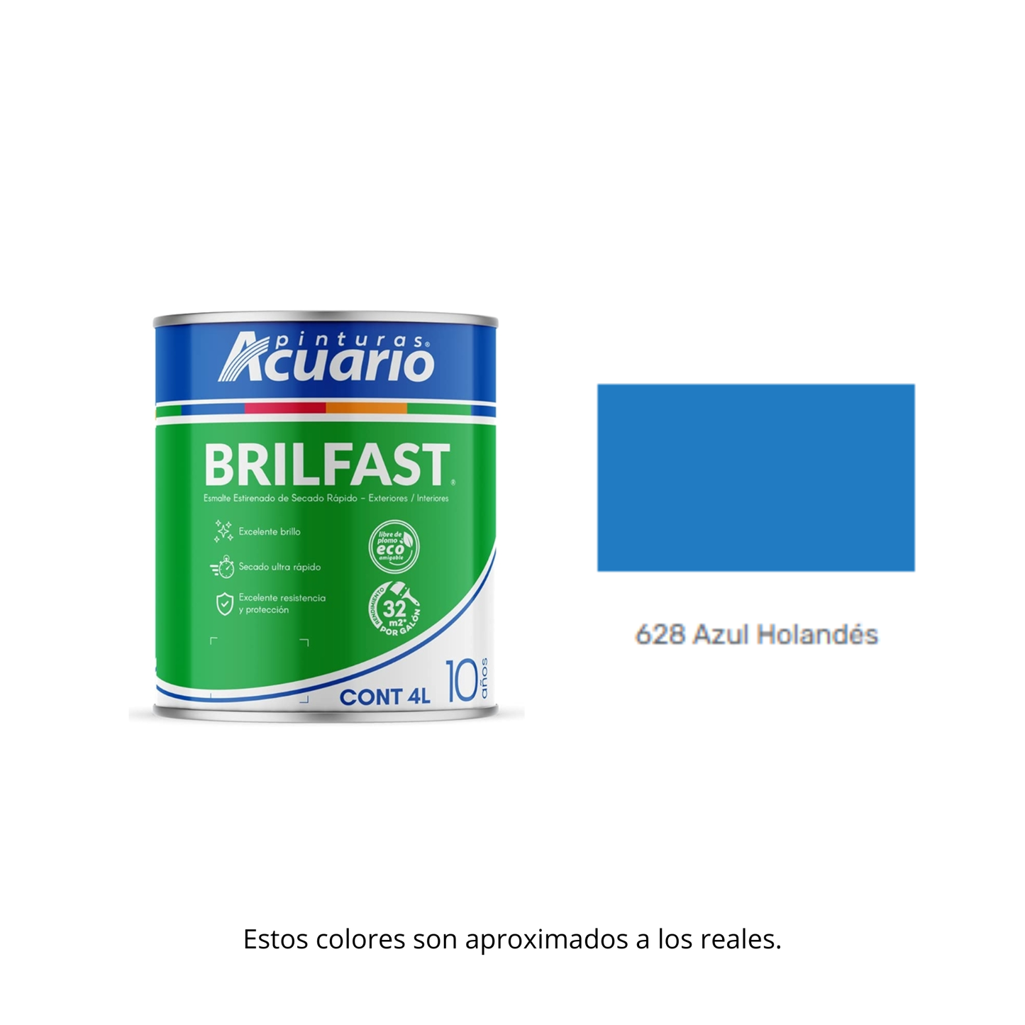 Esmalte de Secado Rápido Bril Fast Acuario 4 Lt - Brillante
