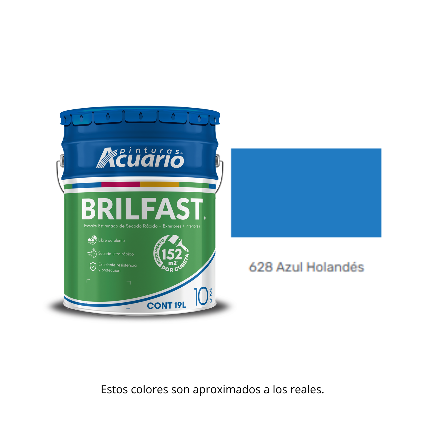 Esmalte de Secado Rápido Bril Fast Acuario 19 Lt -  Brillante