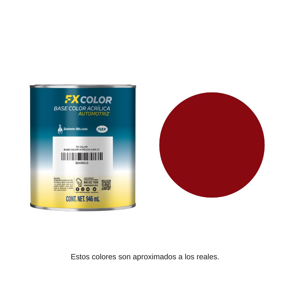 Fx Base Color 1 Lt Rojo Escarlata Sherwin Williams 32409710