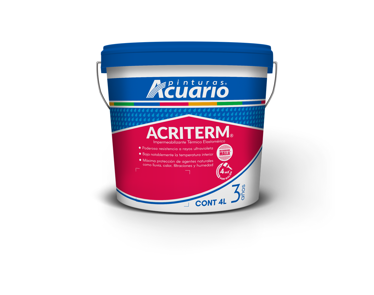 Acriterm Impermeabilizante Acriterm Acuario 3 Años 4lt Blanco – Acabados Pinte